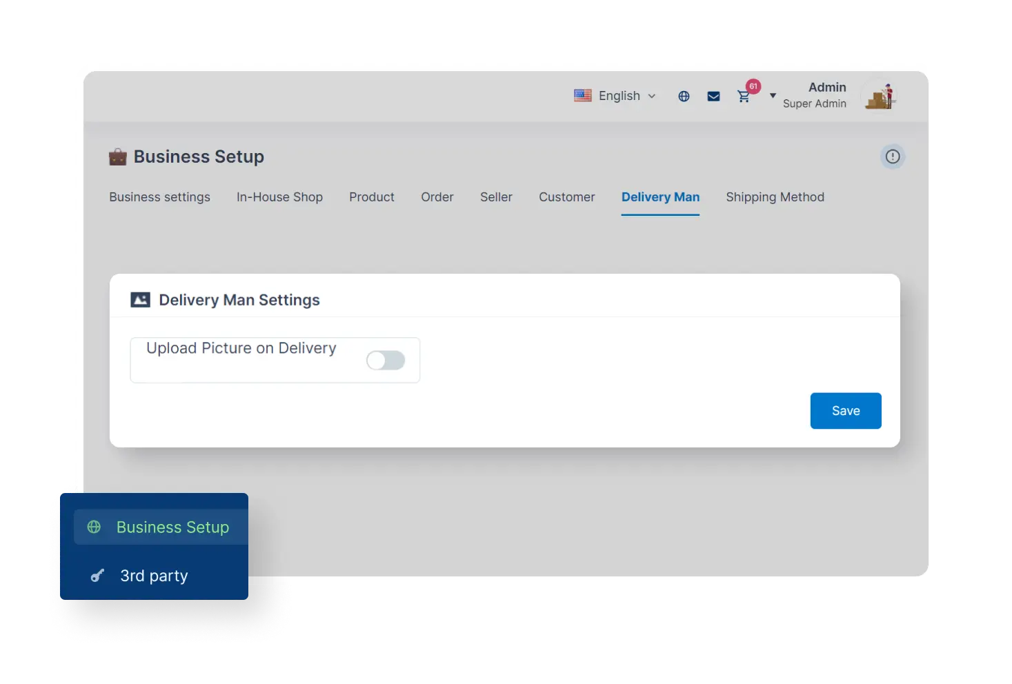 6valley Admin Panel Proof Of Delivery Features