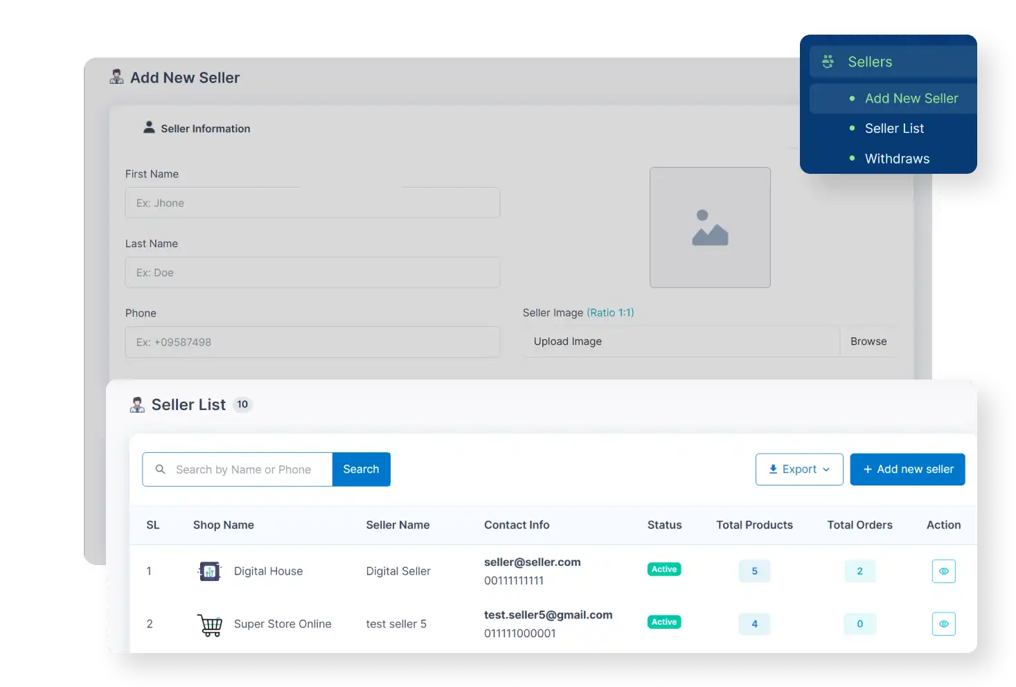 6valley Admin Panel Seller Management Features