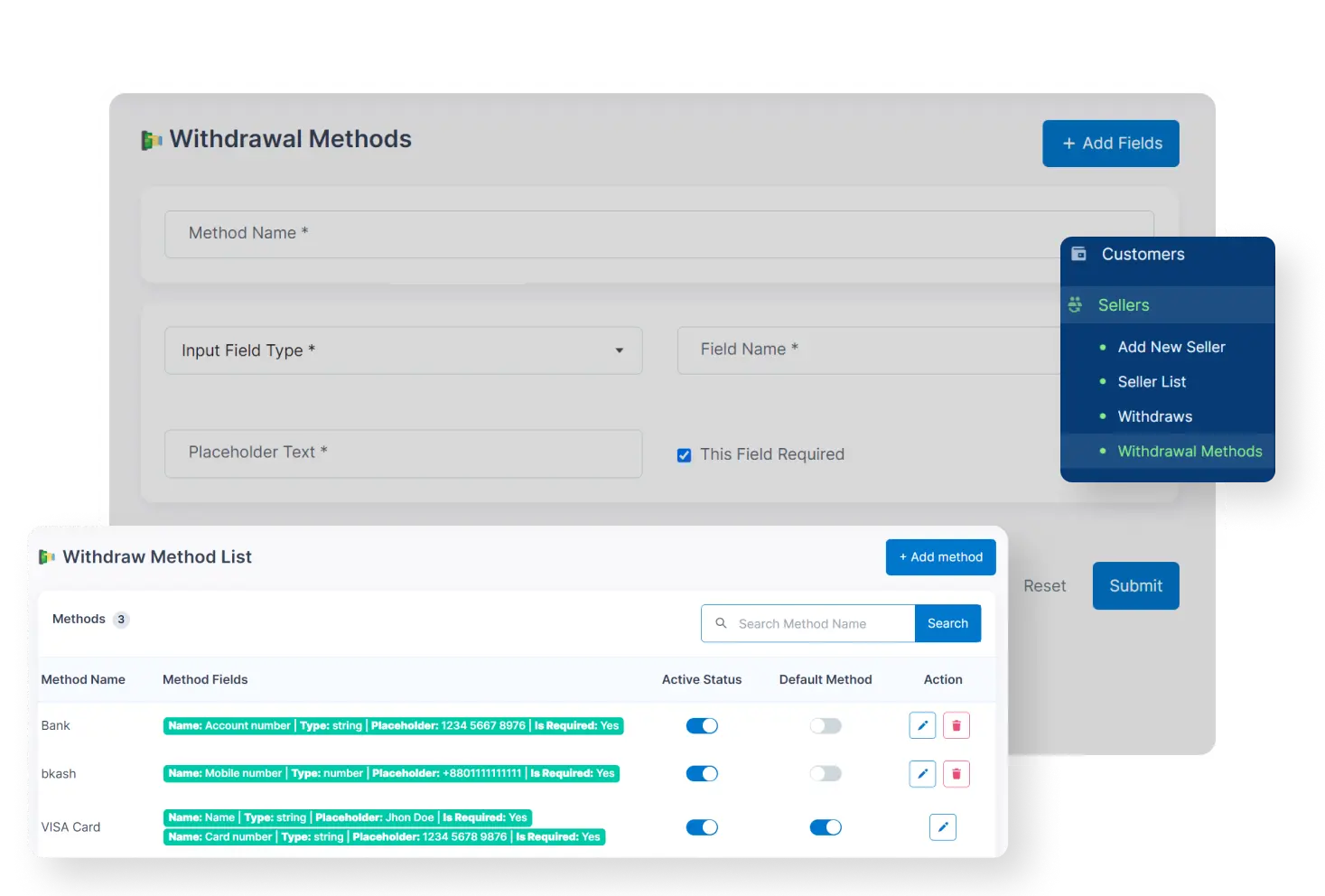 6valley Admin Panel Withdrawal Management Features