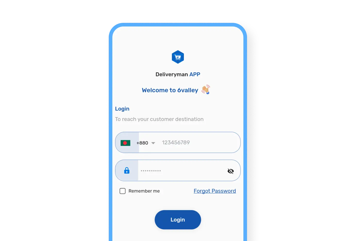 6valley Deliveryman App Login And Sign Up
