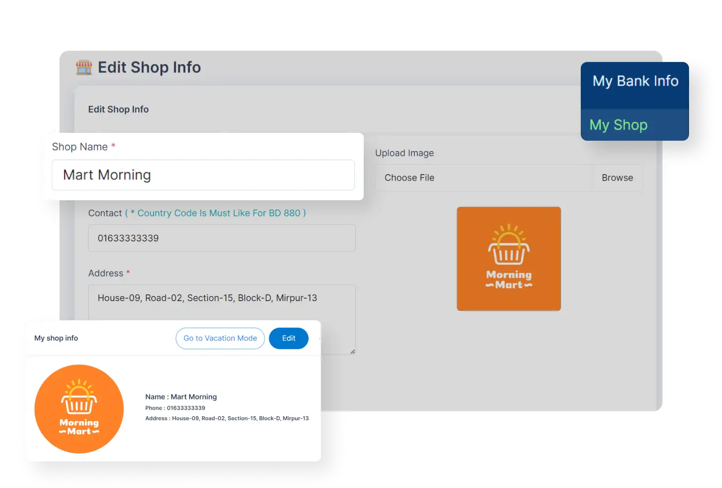 6valley Seller Panel Shop Setup Features