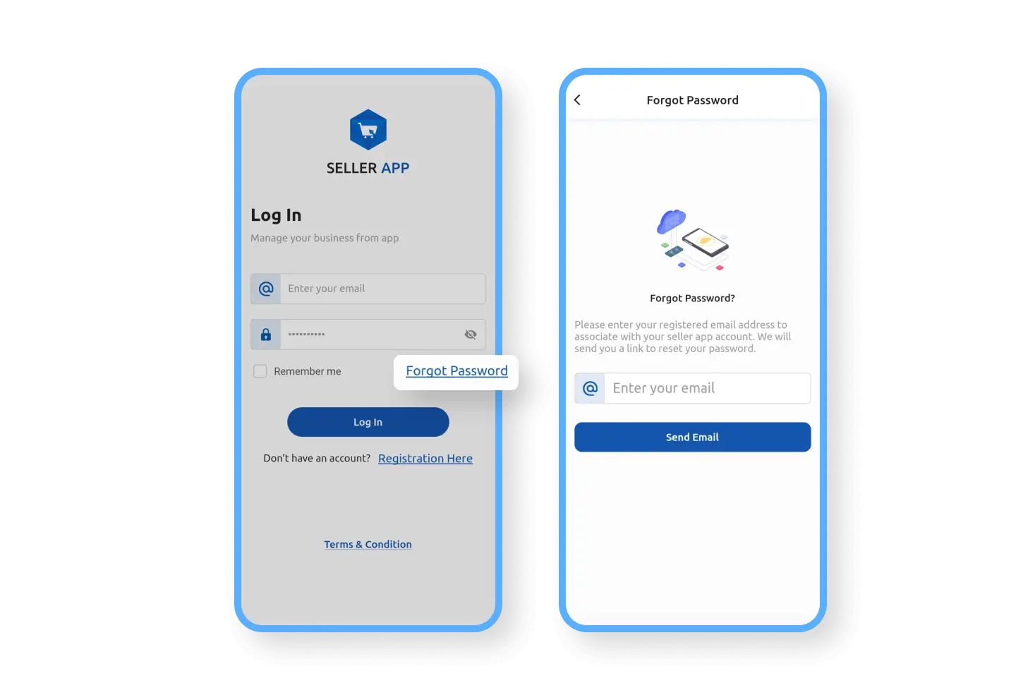 6valley Seller App Password Recovery Features