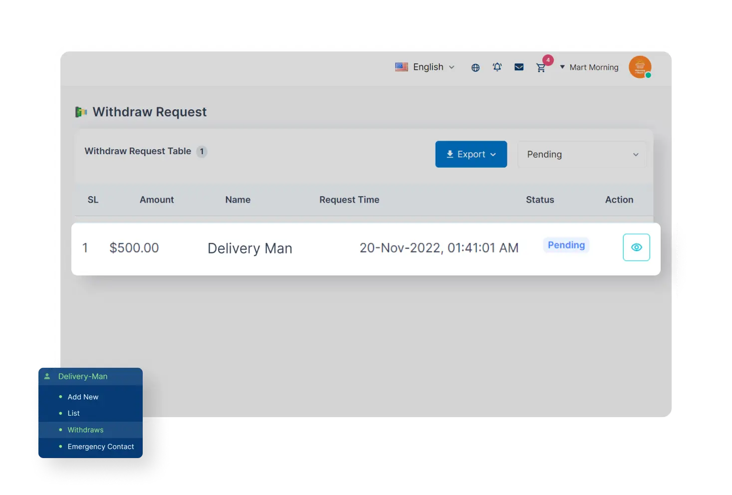 6valley Seller Panel Deliveryman Withdrawal Features