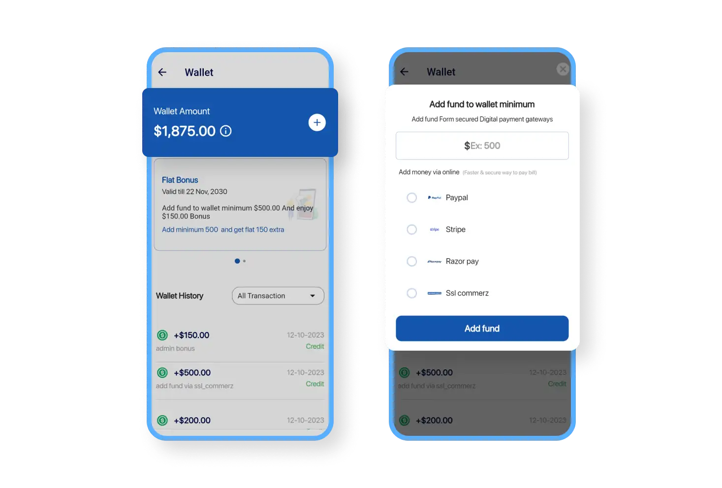 6valley Customer App Customer Wallet Features