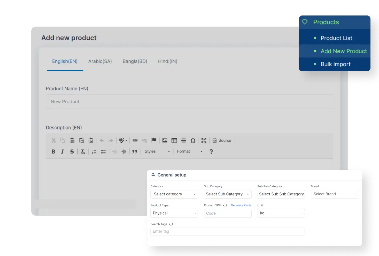 6valley Seller Panel Add New Product Features