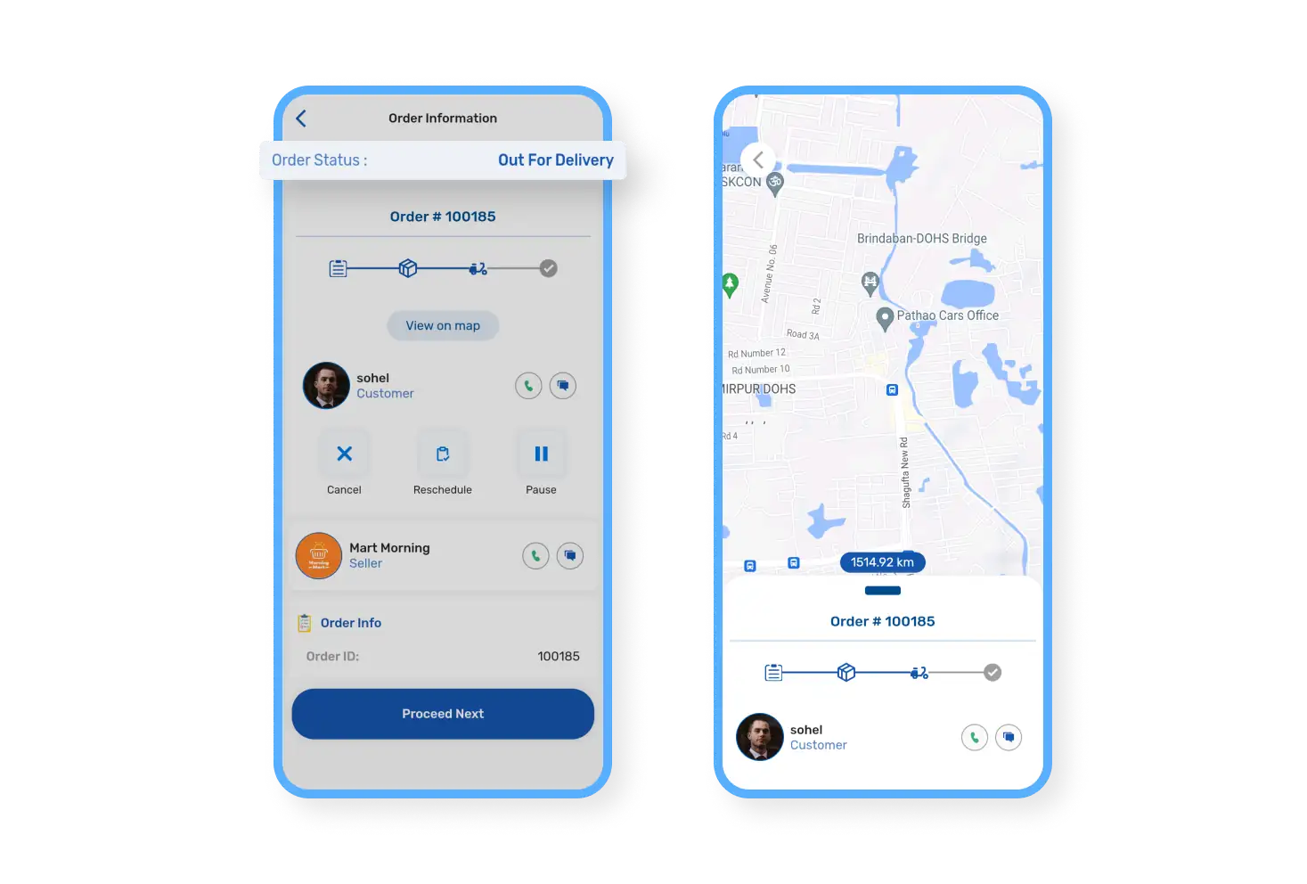 6valley Deliveryman App Order Details Features