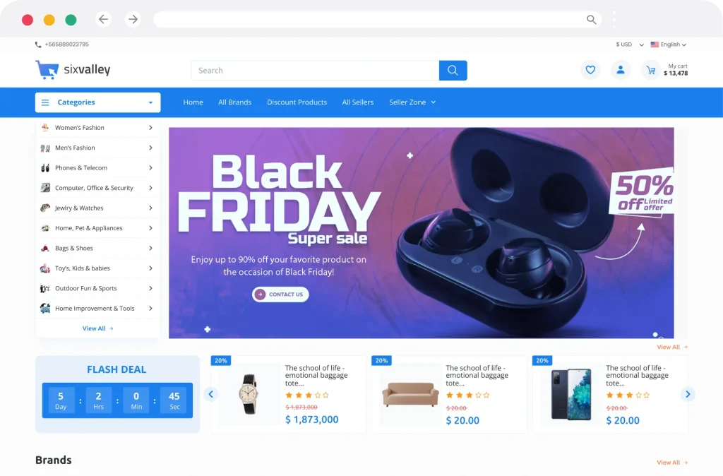 6Valley eCommerce CMS Solution black friday