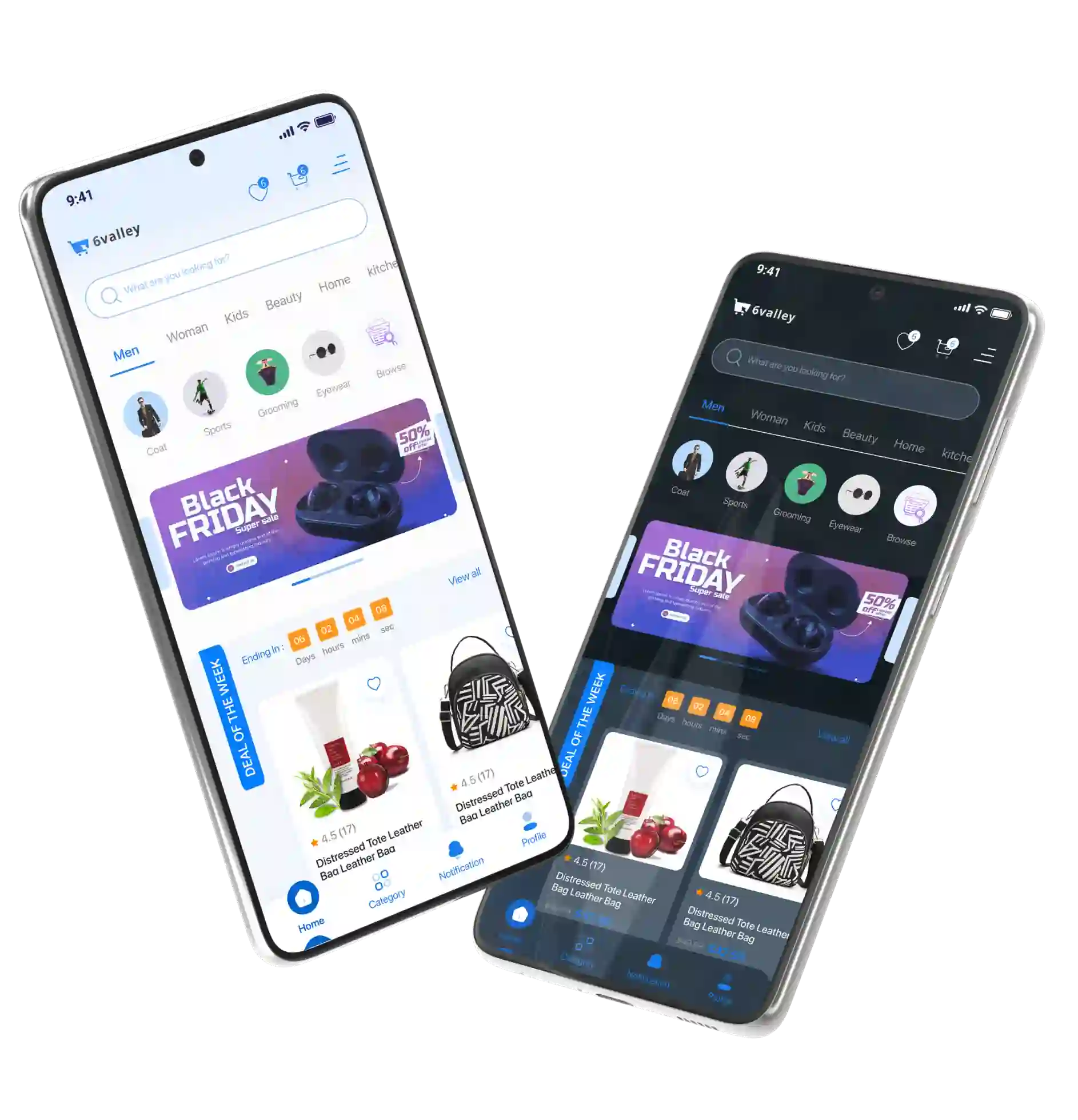 6Valley eCommerce CMS Android and iOS App With Light and Dark Mode feature