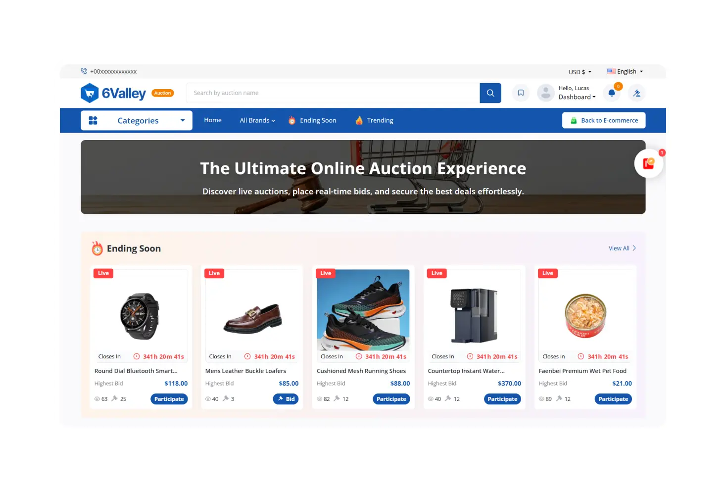 6Valley Auction - Auction Homepage